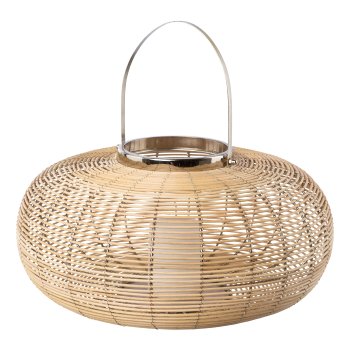 Natural willow lantern round w.metal wire/handle ALEGRE, 40x40x20cm, silver