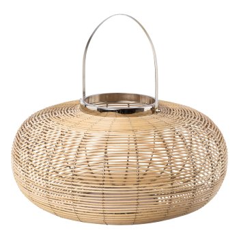 Natural willow lantern round w.metal wire/handle ALEGRE, 40x40x20cm, silver