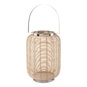 Natural willow lantern w.metal wire/handle ALEGRE, 34x23x23cm, silver