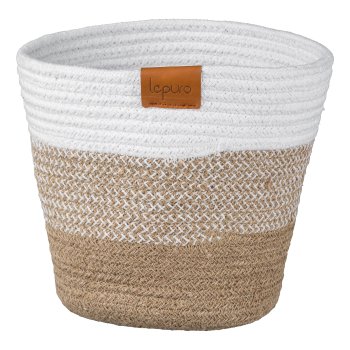 Jute cotton planter NATURALLY, 23x17x21cm, natural, LEPURO