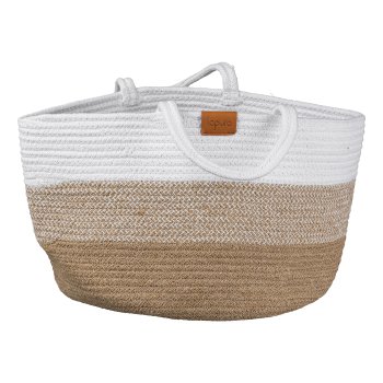 Jute-Baumwoll Tasche NATURALLY, 3erSet, 30x30x20/35x35x25/40x40x29cm,