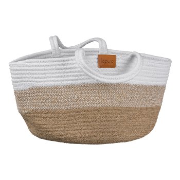 Jute-Baumwoll Tasche NATURALLY, 3erSet, 30x30x20/35x35x25/40x40x29cm,