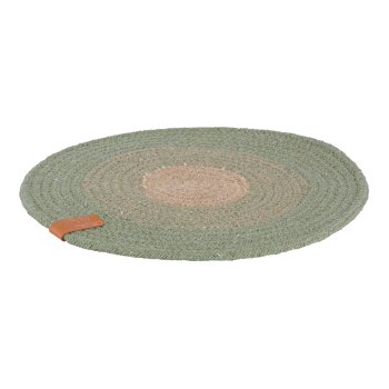 Jute-cotton placemat NATURALLY, round, 30x30x0.7cm, khaki, LEPURO