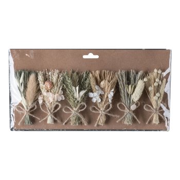 Nature mini bouquet 6 assorted colours, 10cm, natural