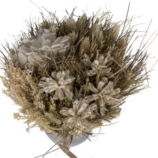 Dried flower bouquet SPRINGTIME, in cement pot, 11x11x22cm, natural