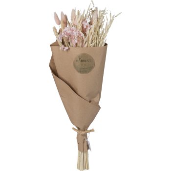 Dried flower bouquet SPRINGTIME, in wrapping paper, 50cm, pale pink