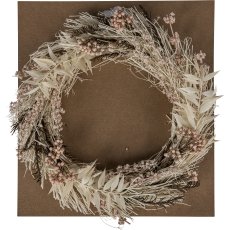 Dried flower wreath CORIANDER, 21x23x6cm, natural