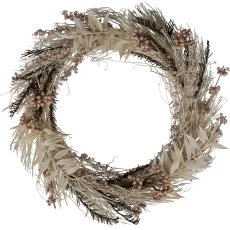 Dried flower wreath CORIANDER, 21x23x6cm, natural