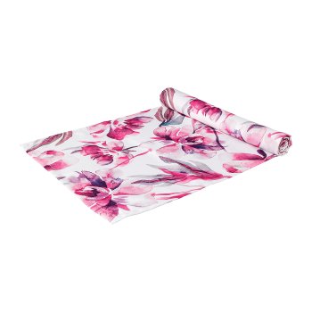 Outdoor Fabric Table Runner Floral, 40x180cm, Pink, 1/Piece