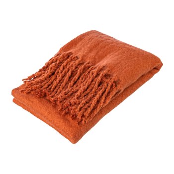Wool blanket brushed FRORENCE, 127x152cm, rust