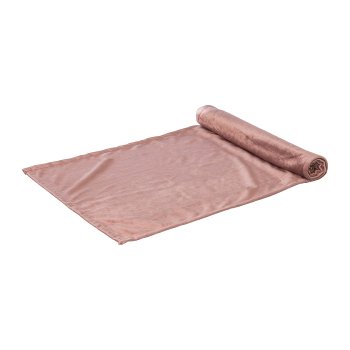 Velvet table runner LEONIE, 40x180cm, antique pink, 1pce.