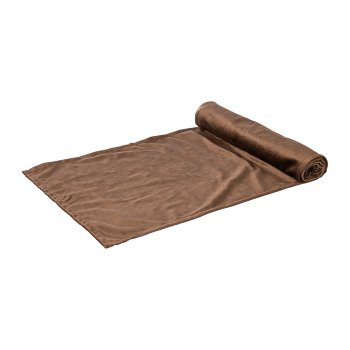 Velvet table runner LEONIE, 40x180cm, brown, 1pce.