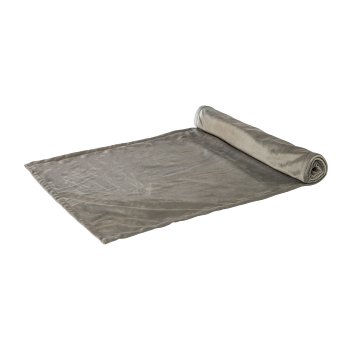 Velvet table runner LEONIE, 40x180cm, grey, 1pce.