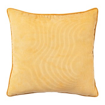 Fabric cord cushion w.hem, 40x40cm, yellow