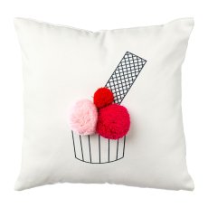 Fabric poly-canvas cushion 2 assorted ICECREAM, 40x40cm, coloured