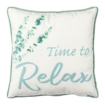 Fabric velvet cushion w.hem RELAX, 40x40cm, green