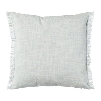 Fabric Poly-Cotton cushion FRINGE, 43x43cm, ice blue