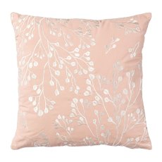 Stoff Baumwolle Floral Embroidery, 45x45cm, rosa