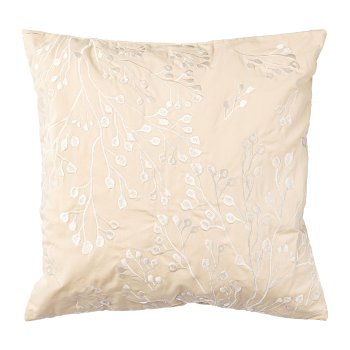 Stoff Baumwolle Floral Embroidery, 45x45cm, beige