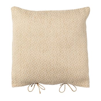 Jute cotton fabric cushion SQUADRA, 45x45cm, cream