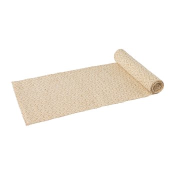 Jute cotton fabric on roll SQUADRA, 200x24cm, cream, 1pc.