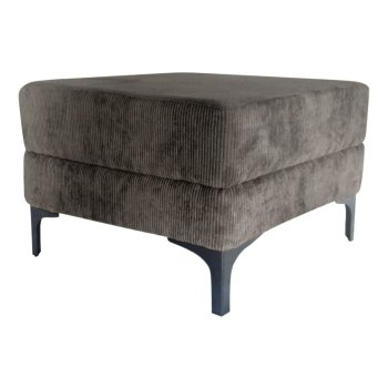 Cord Pouf auf Metallfüßen, 60x60x40cm, grau