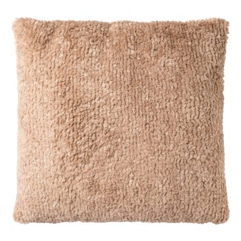 Fur cushion soft, 45x45cm, brown