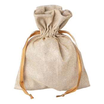 Stoff Bag GLITTERY, 15x20cm, natur