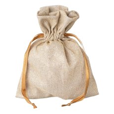 Stoff Bag GLITTERY, 15x20cm, natur