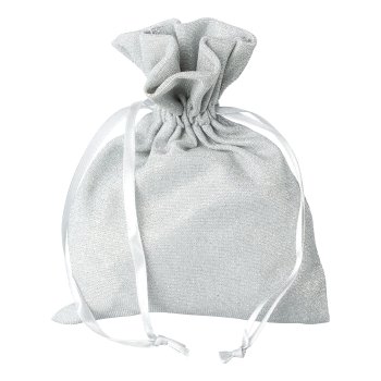 Stoff Bag GLITTERY, 15x20cm, grau