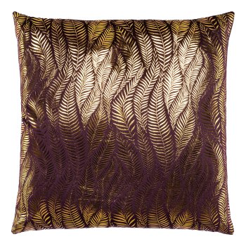 Fabric cushion w.print, 45x45cm, eggplant