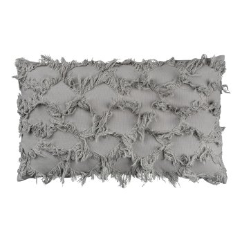 Bamwoll Kissen mit Muster, 30x50cm, grau