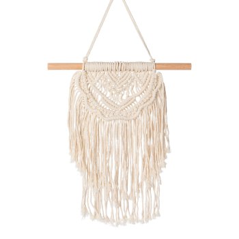 Cotton macrame hanger IBIZA, 50x25cm, natural, 1pc.