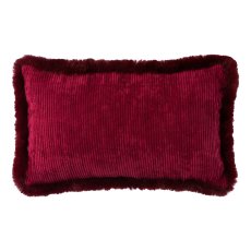 Cord fabric teddy fur cushion
