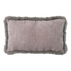 Cord fabric teddy fur cushion