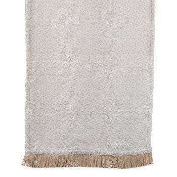 Poly-Cotton Tischläufer m.Fransen, 40x140cm, Natur