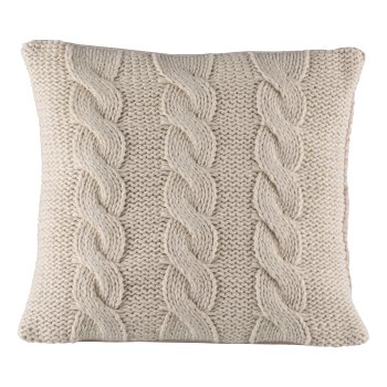 Velvet cushion, Twisted Knitted 45x45cm, vanilla