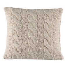 Velvet cushion, Twisted Knitted 45x45cm, vanilla