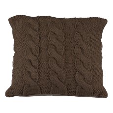 Velvet cushion, Twisted Knitted 45x45cm, dark brown