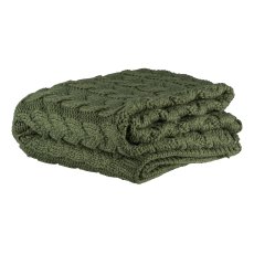 Velvet blanket, Twisted Knitted 127x152cm, dark green