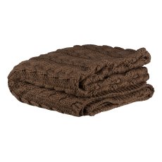 Velvet blanket, Twisted Knitted 127x152cm, dark brown