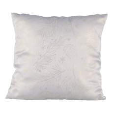 Fabric cushion, metallic yarn jacquard 45x45cm, stainless steel