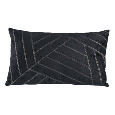 Velvet cushion, diamond print 30x50cm, black