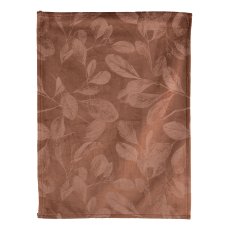 Velvet placemat, print, Leaves 33x48cm, dark brown