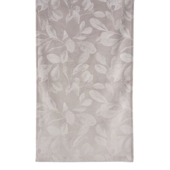 Velvet table runner, print, Leaves 40x140cm, mud