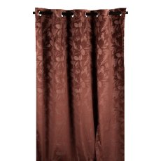 Velvet curtain, Print, Leaves, w.Loops 245x140cm, Garnet