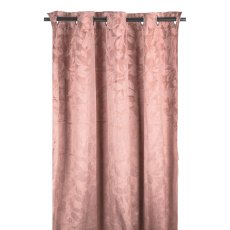 Velvet curtain, print, Leaves, w.Loops 245x140cm, pink pepper