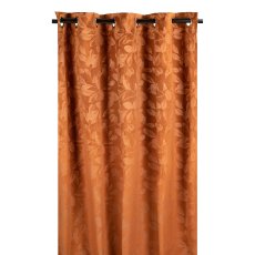 Velvet curtain, print, Leaves, w.Loops 245x140cm, copper