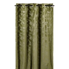 Velvet curtain, Print, Leaves, w.Loops 245x140cm, Moss