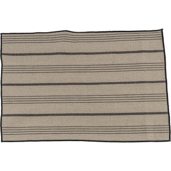 Cotton placemat, striped, 48x33cm, black
